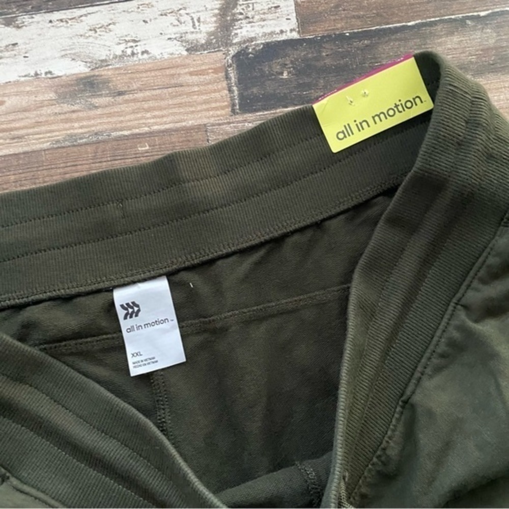 NWT French Terry Mid-Rise Short Olive Green - Picture 6 of 7